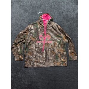 Realtree Camo Hoodie Pink Lined Fleece Pullover Youth Size 20 (XXL)